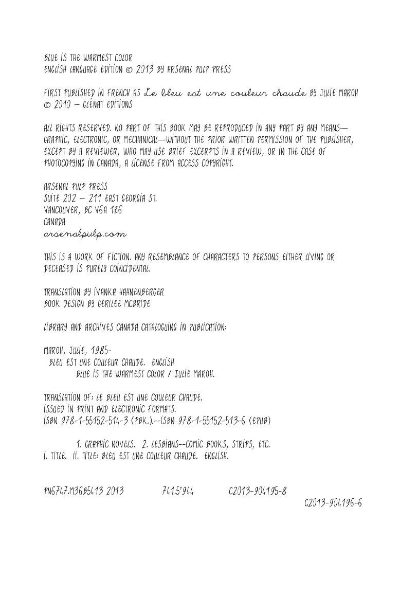 Read online Blue is the Warmest Color comic Issue TPB