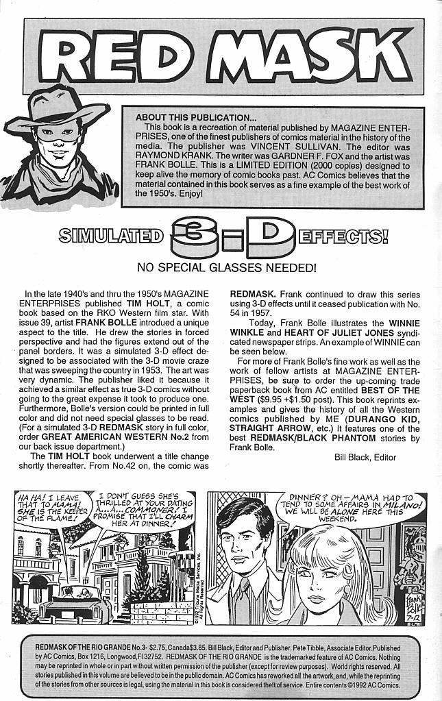 Read online Red Mask of the Rio Grande comic -  Issue #3 - 2