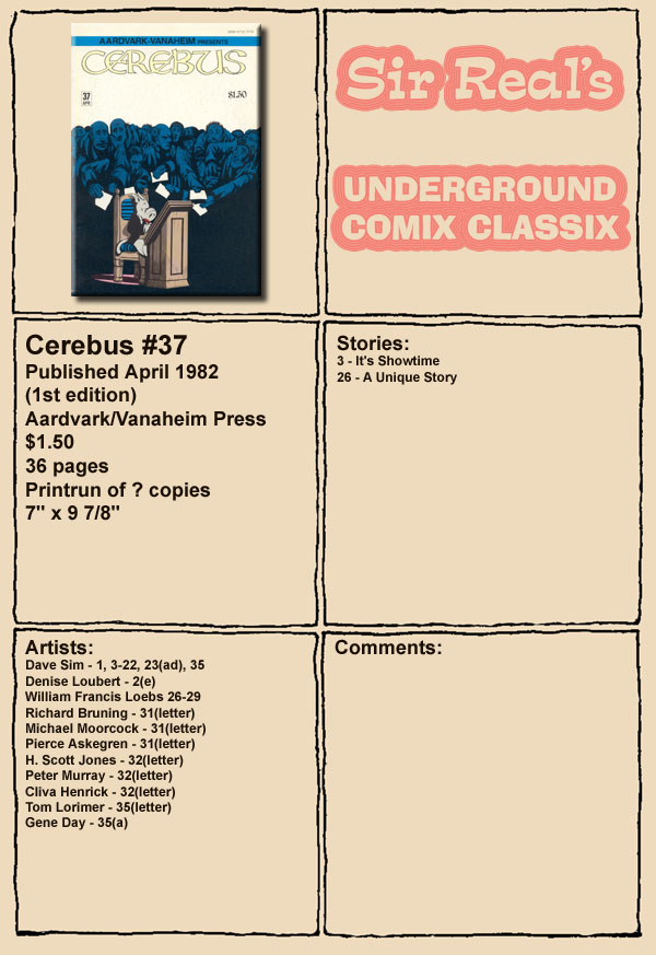 Read online Cerebus comic -  Issue #37 - 1