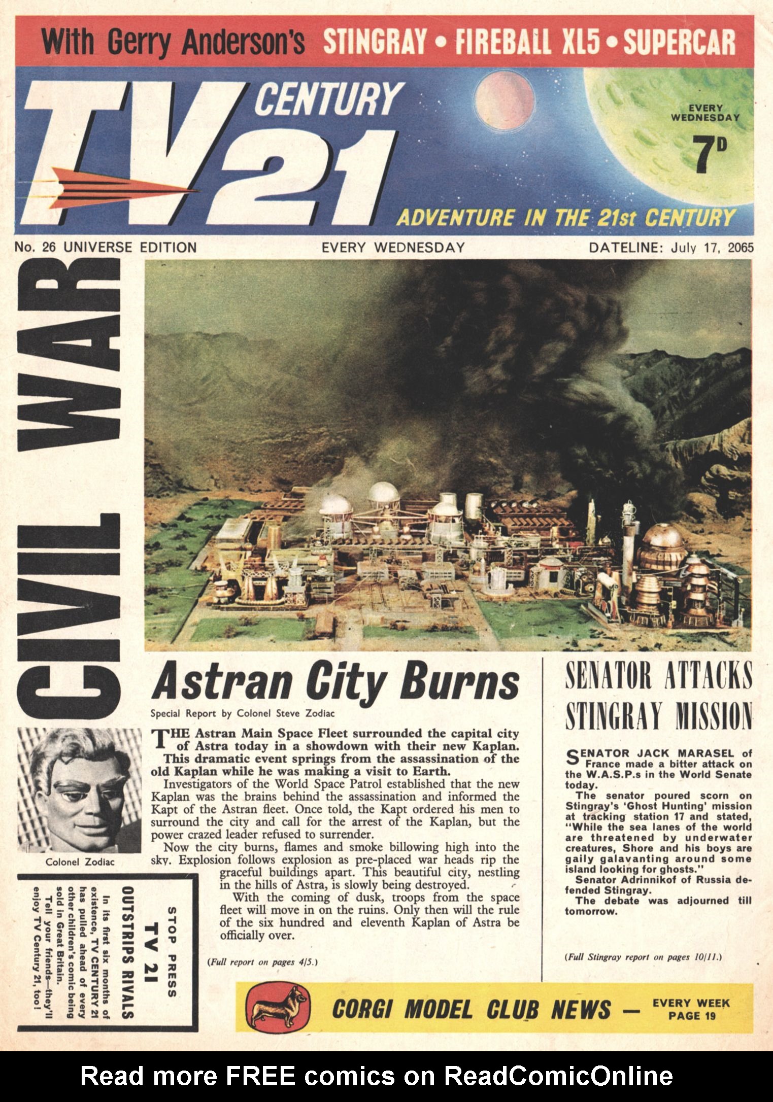 Read online TV Century 21 (TV 21) comic -  Issue #26 - 1