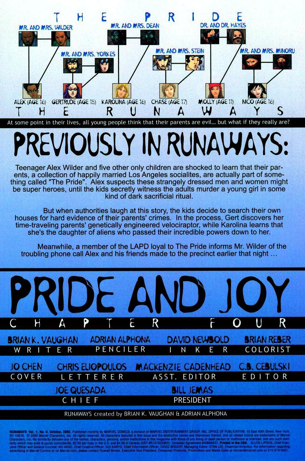 Read online Runaways (2003) comic -  Issue #4 - 2
