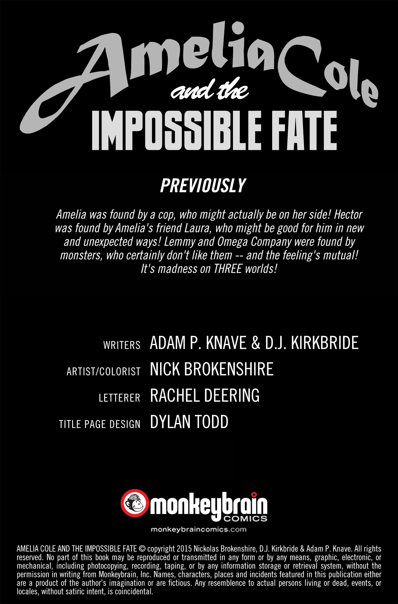 Read online Amelia Cole and the Impossible Fate comic -  Issue #3 - 2