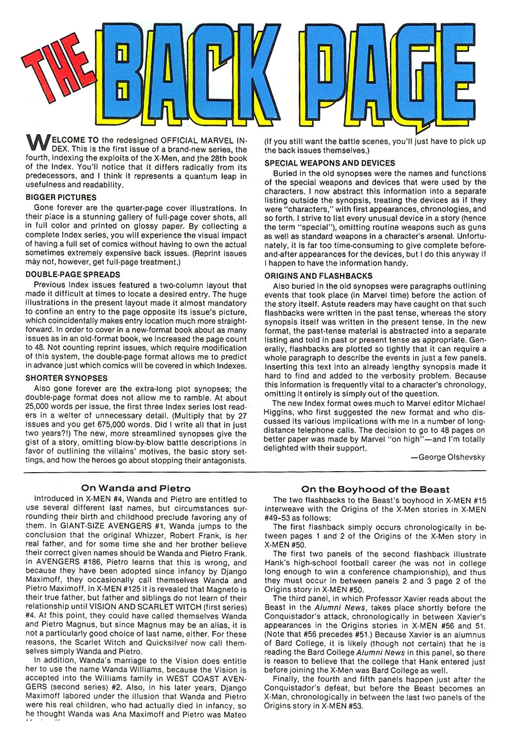 Read online The Official Marvel Index To The X-Men comic -  Issue #1 - 50