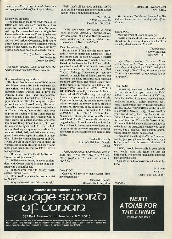 Read online The Savage Sword Of Conan comic -  Issue #172 - 65