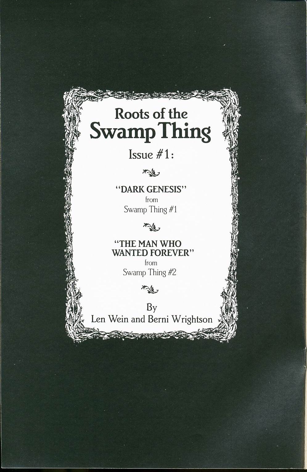Read online Roots of the Swamp Thing comic -  Issue #1 - 2