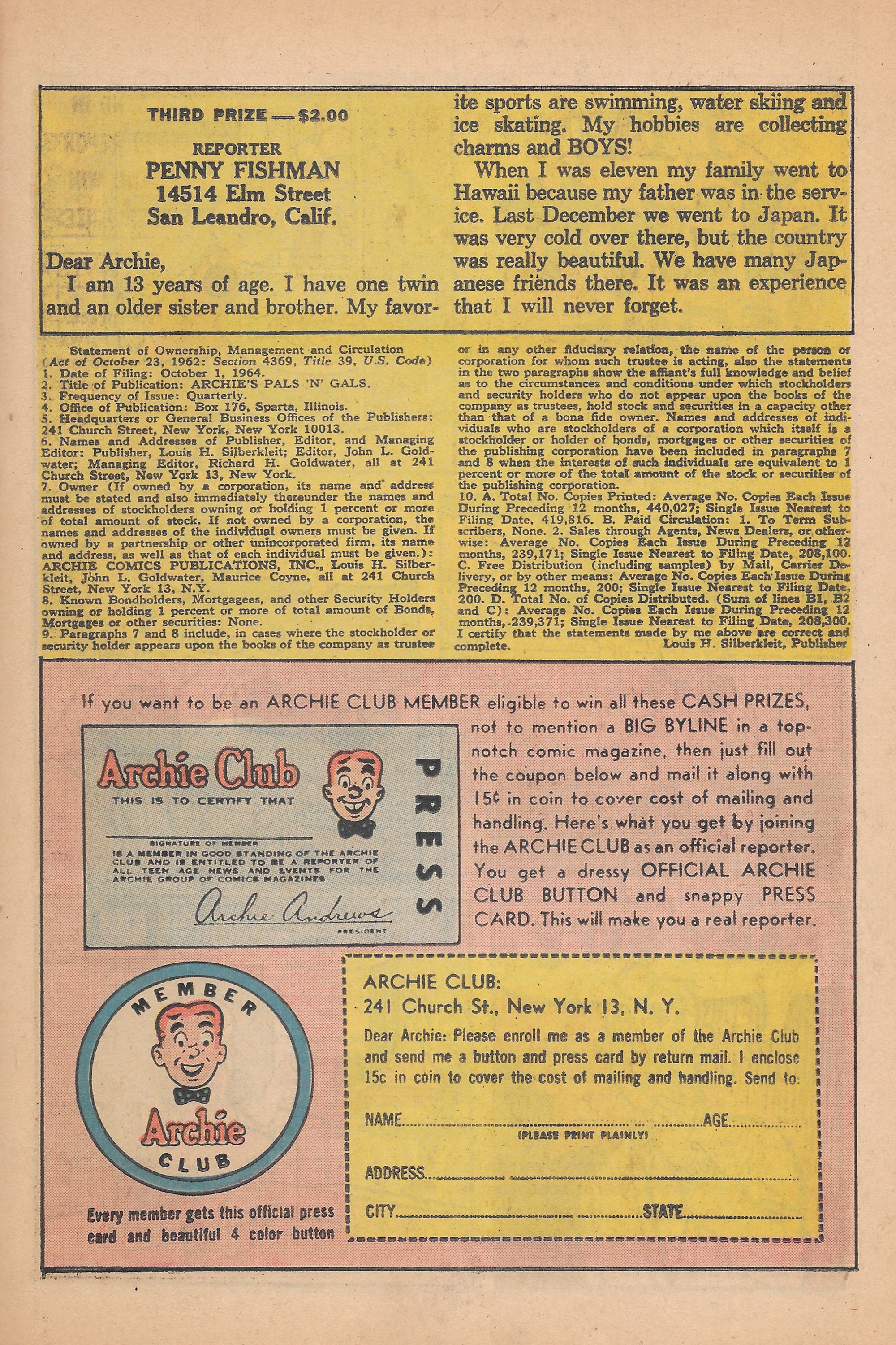 Read online Archie's Pals 'N' Gals (1952) comic -  Issue #32 - 37
