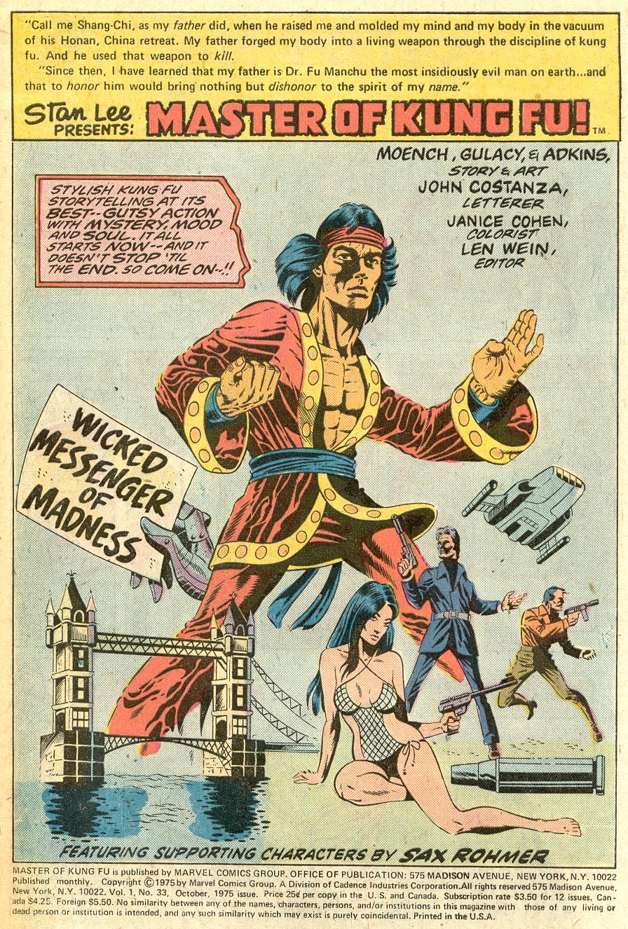 Read online Master of Kung Fu (1974) comic -  Issue #33 - 2