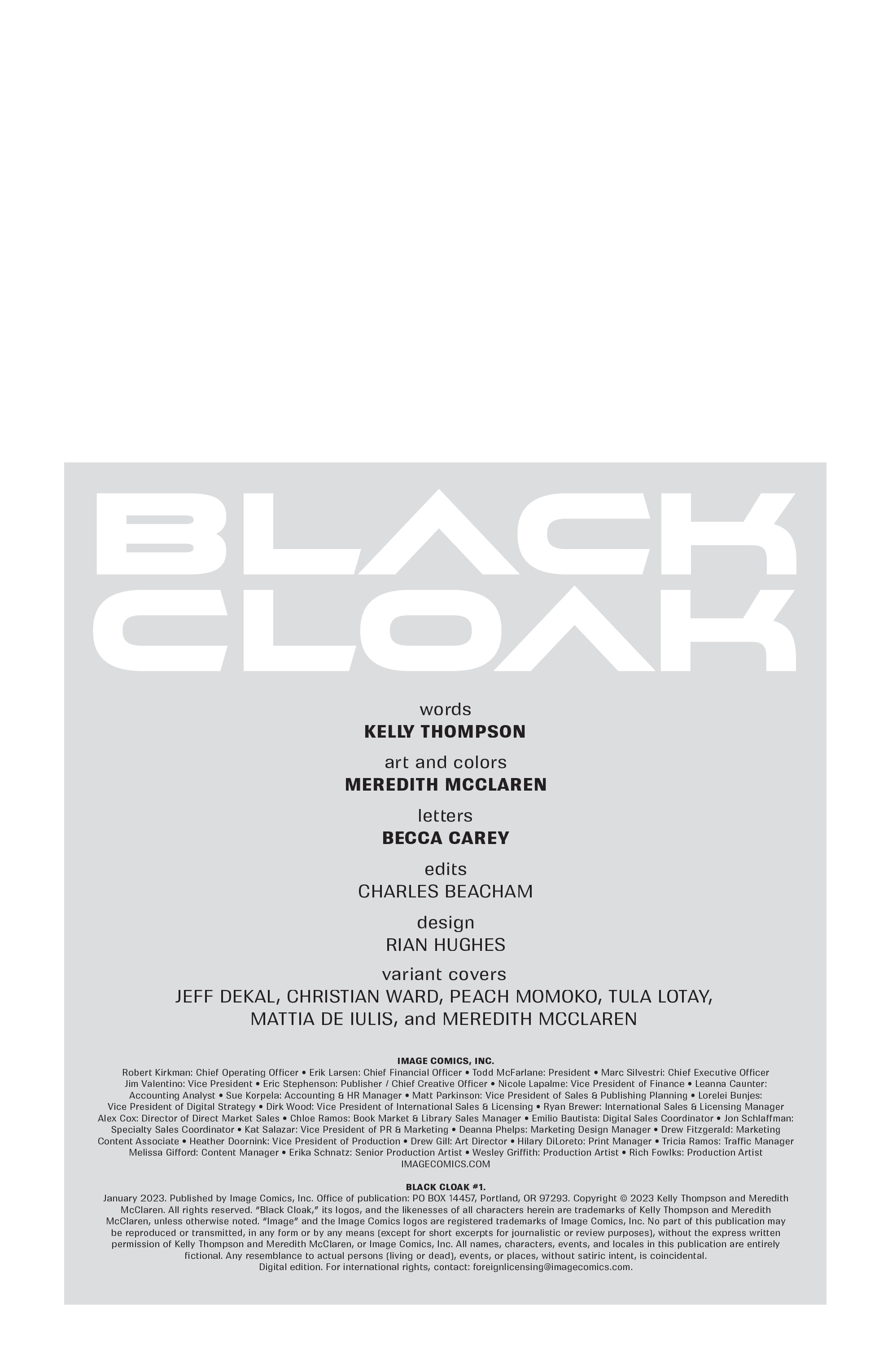 Read online Black Cloak comic -  Issue #1 - 2