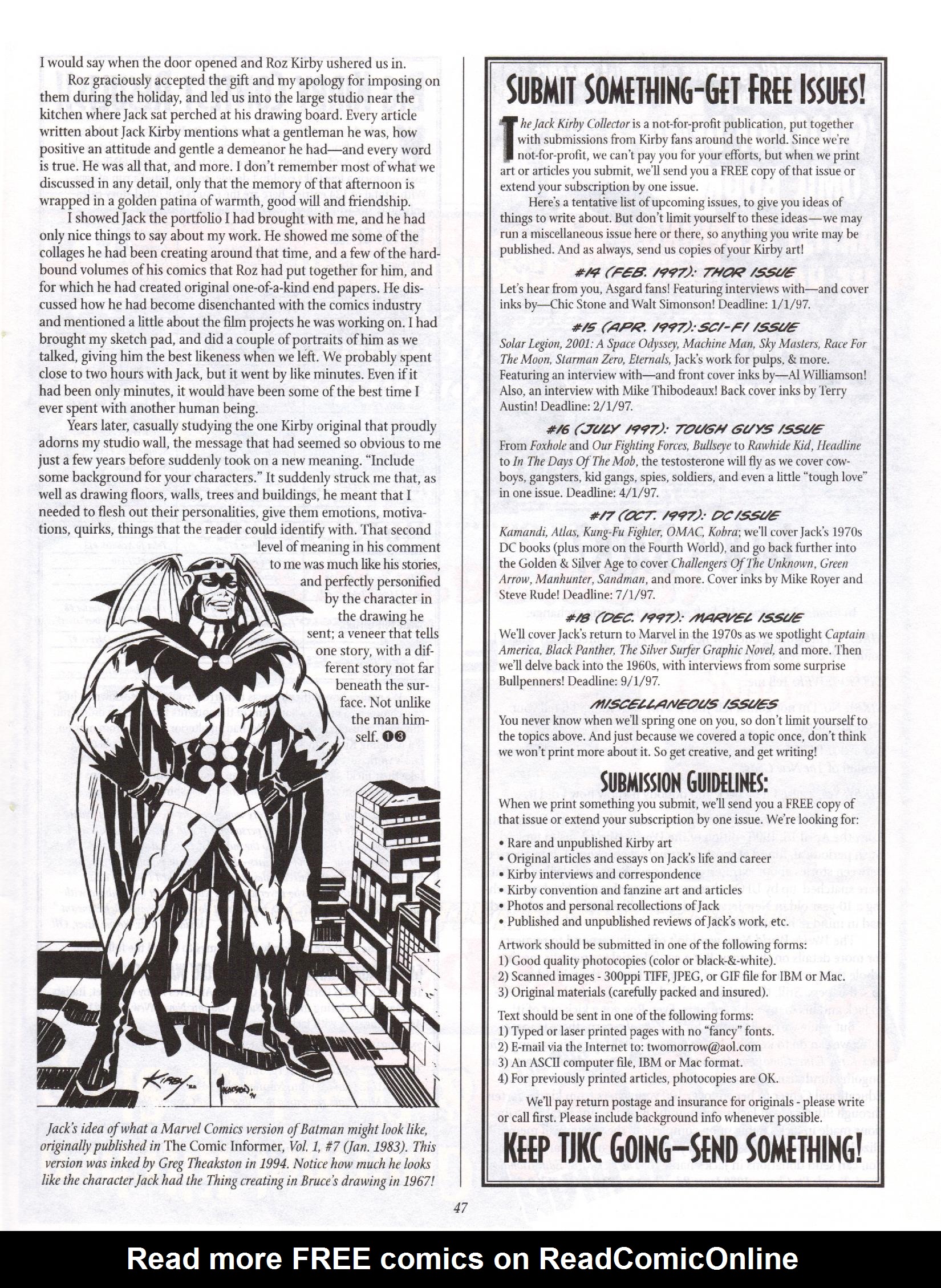 Read online The Jack Kirby Collector comic -  Issue #13 - 47