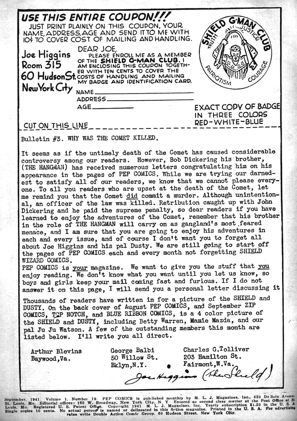 Read online Pep Comics comic -  Issue #19 - 2