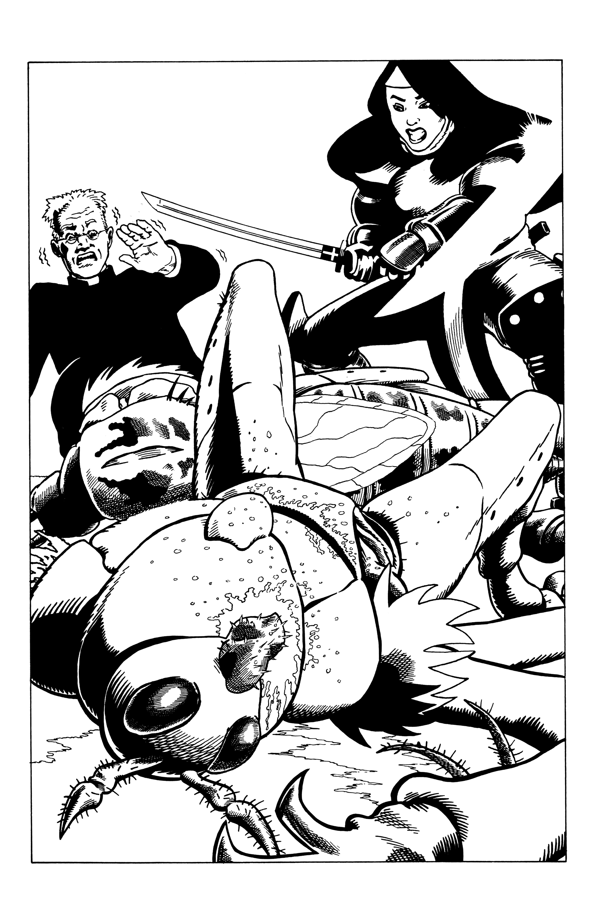 Read online Warrior Nun: Black & White comic -  Issue #8 - 6