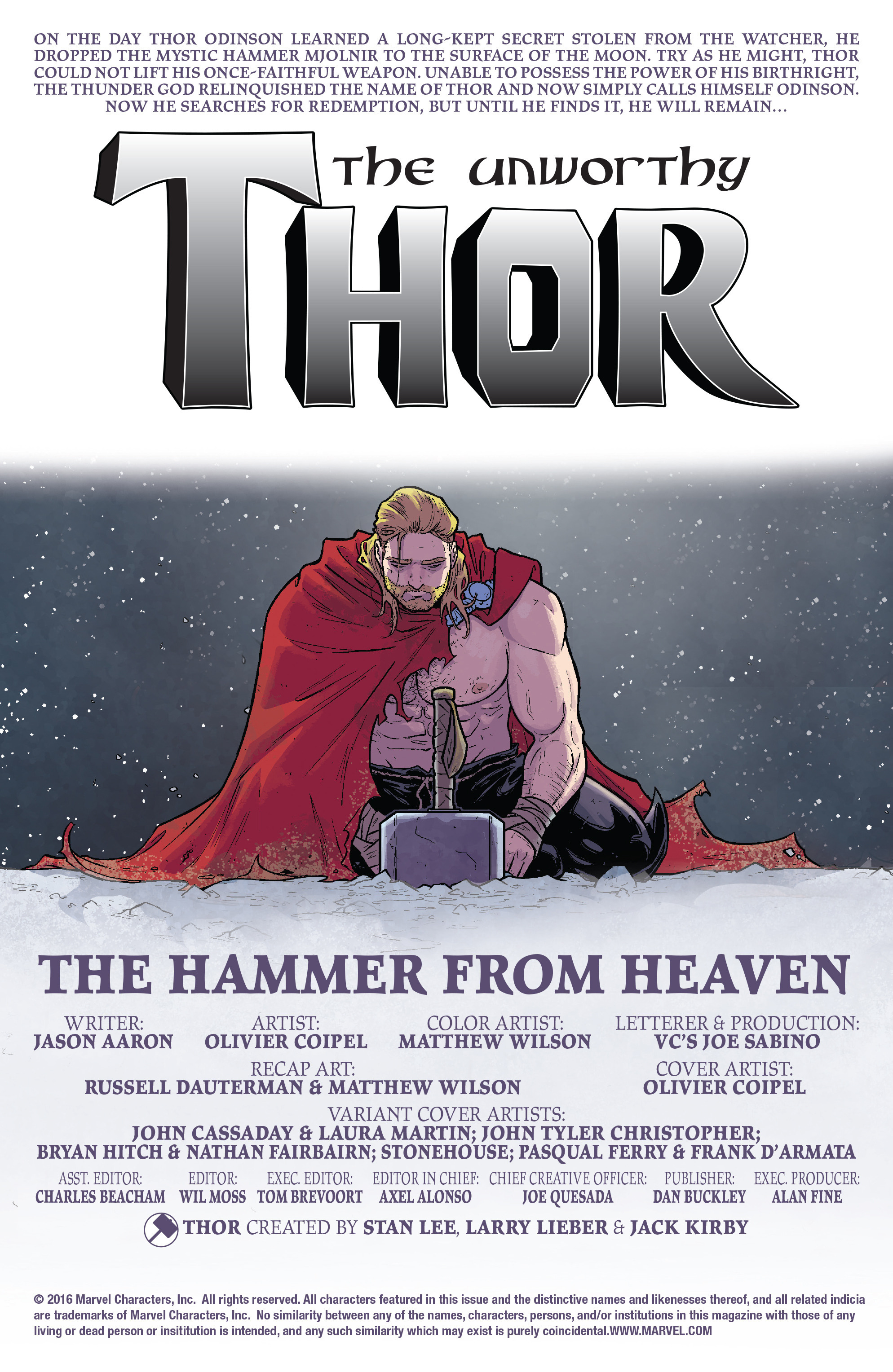 Read online The Unworthy Thor comic -  Issue #1 - 2