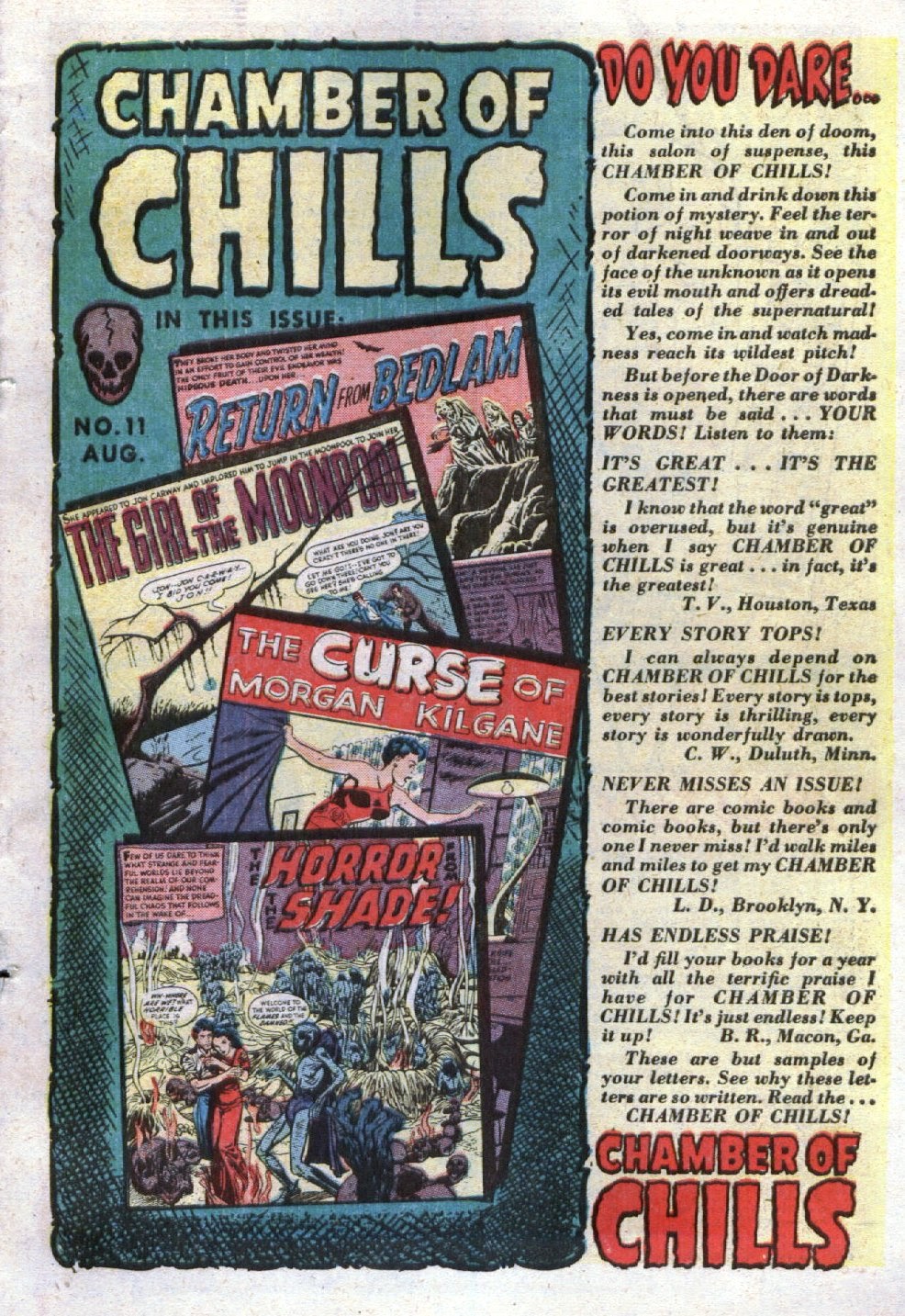 Read online Chamber of Chills (1951) comic -  Issue #11 - 2