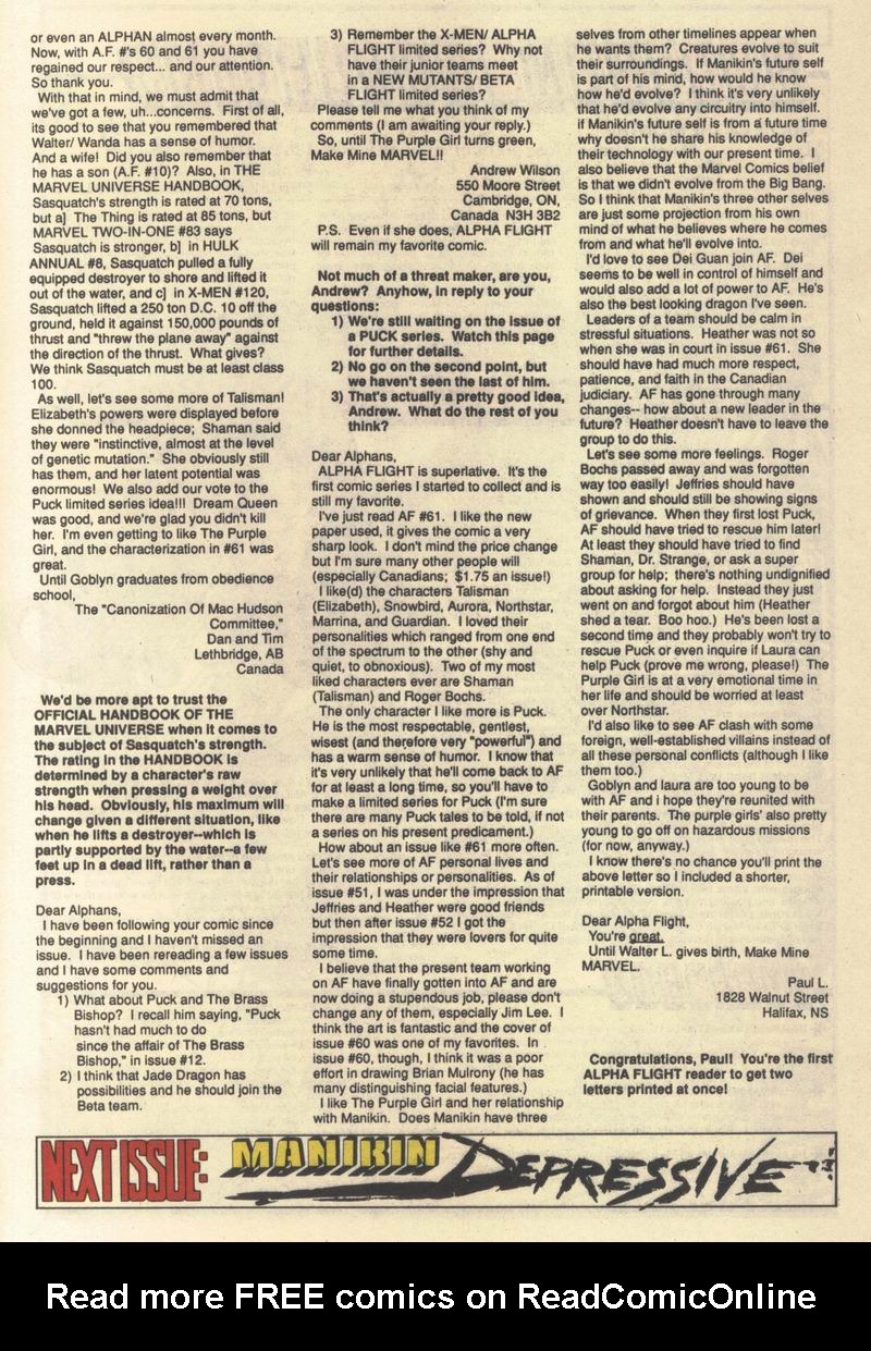 Read online Alpha Flight (1983) comic -  Issue #64 - 30