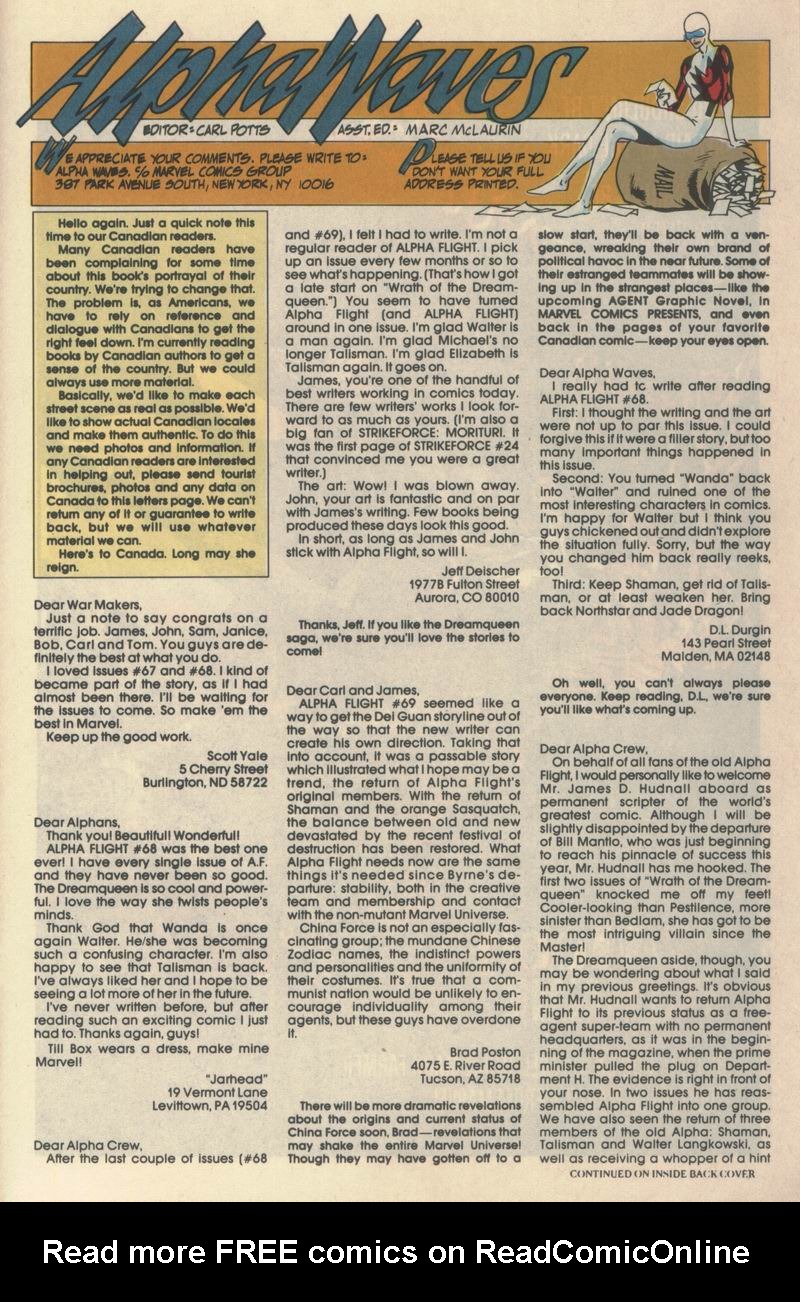 Read online Alpha Flight (1983) comic -  Issue #73 - 25