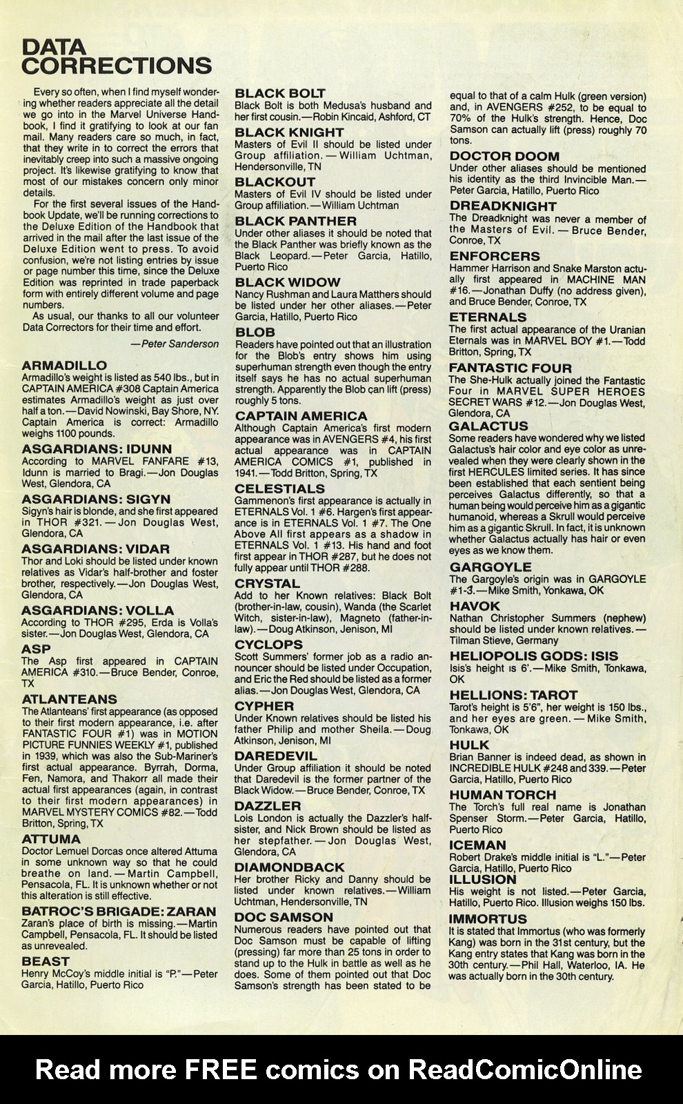 Read online The Official Handbook of the Marvel Universe: Update '89 comic -  Issue #1 - 52