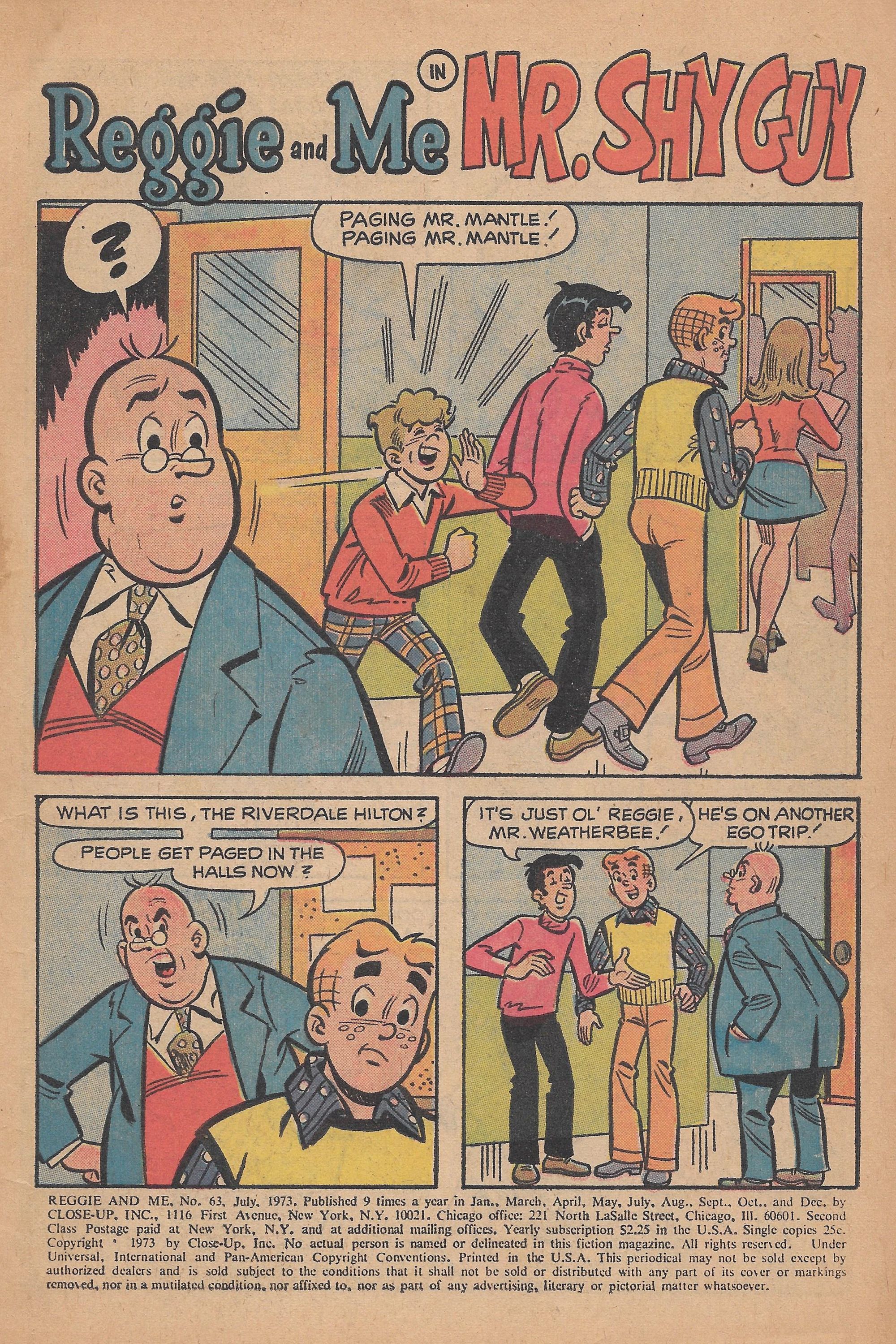 Read online Reggie and Me (1966) comic -  Issue #63 - 3
