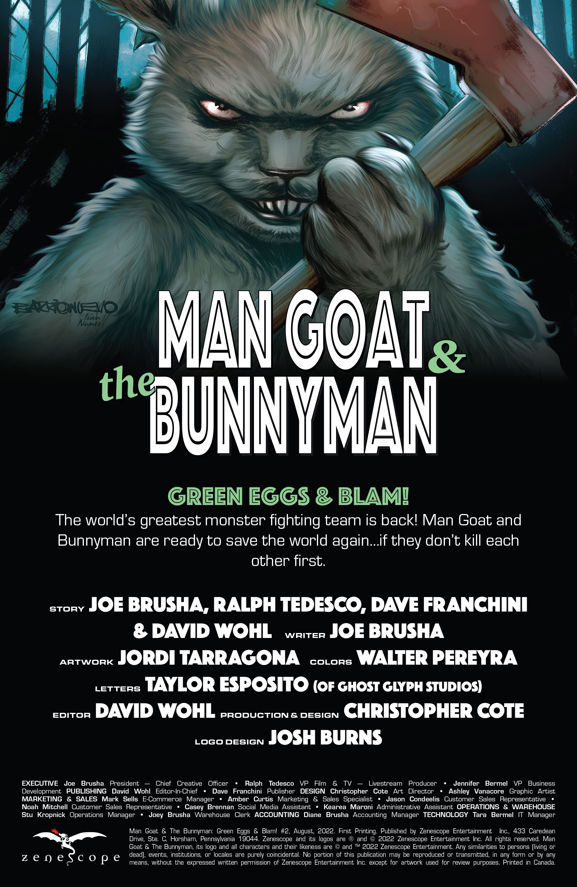 Read online Man Goat & the Bunnyman: Green Eggs & Blam comic -  Issue #2 - 2