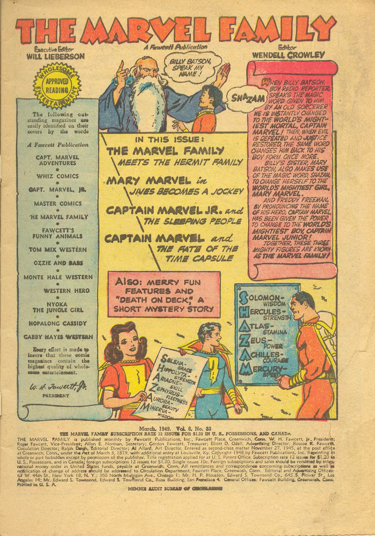 Read online The Marvel Family comic -  Issue #33 - 3