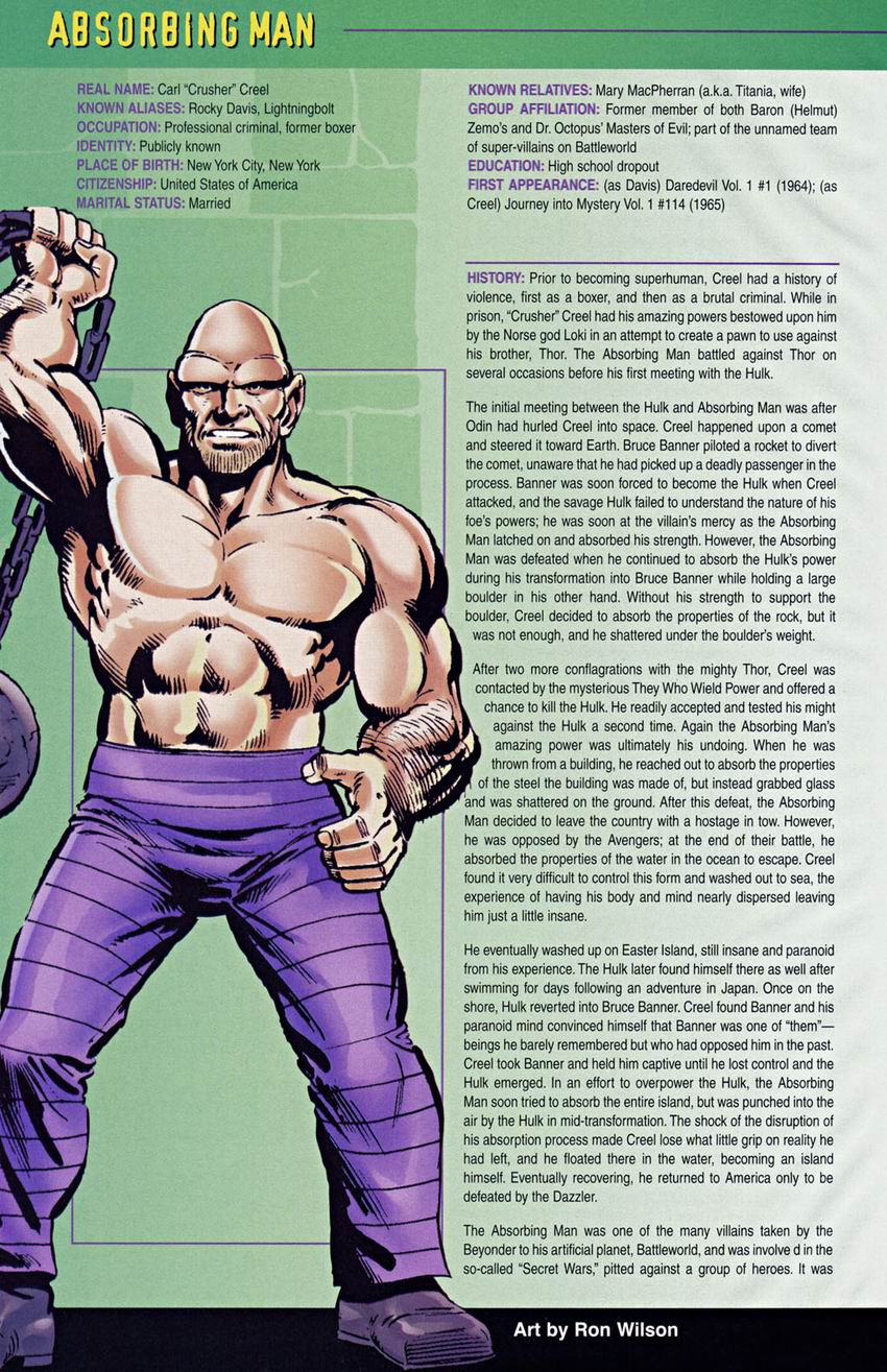 Read online The Official Handbook of the Marvel Universe: Hulk comic -  Issue # Full - 7