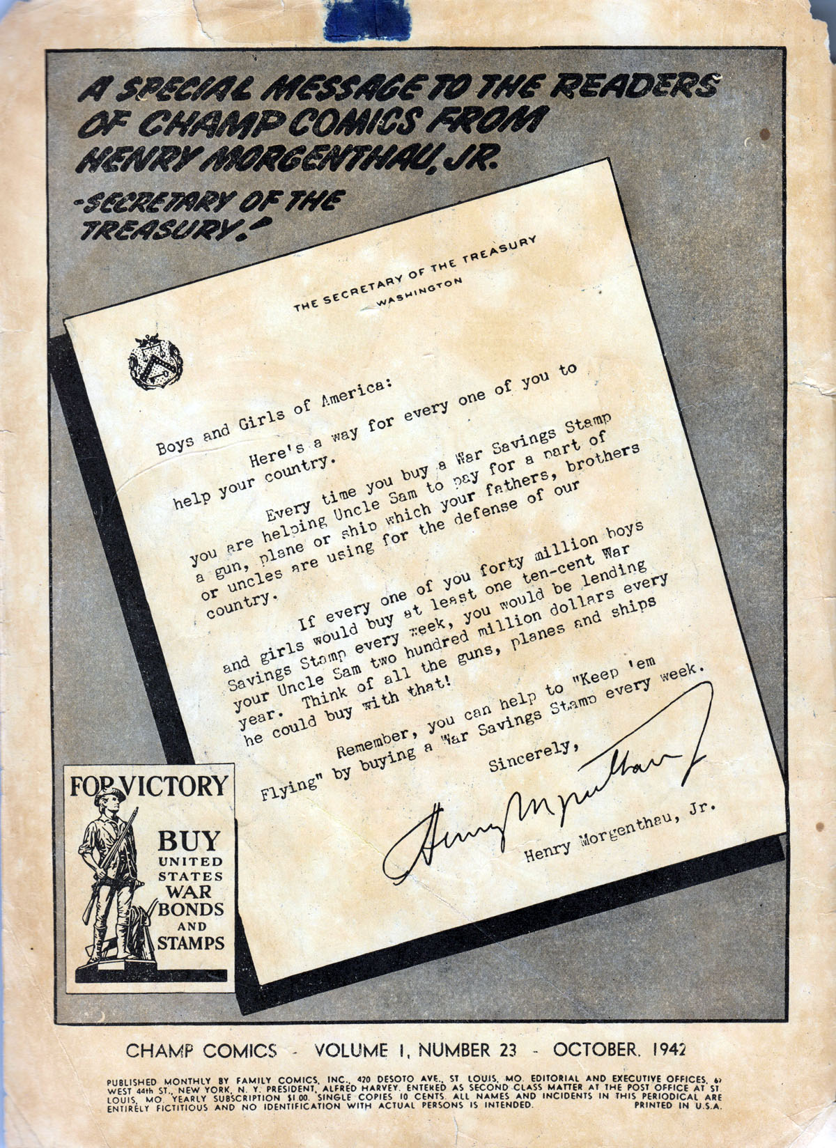 Read online Champ Comics comic -  Issue #23 - 2