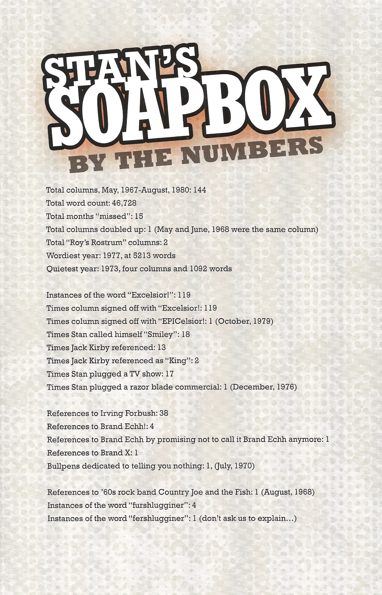 Read online Stan's Soapbox: The Collection comic -  Issue # TPB - 120