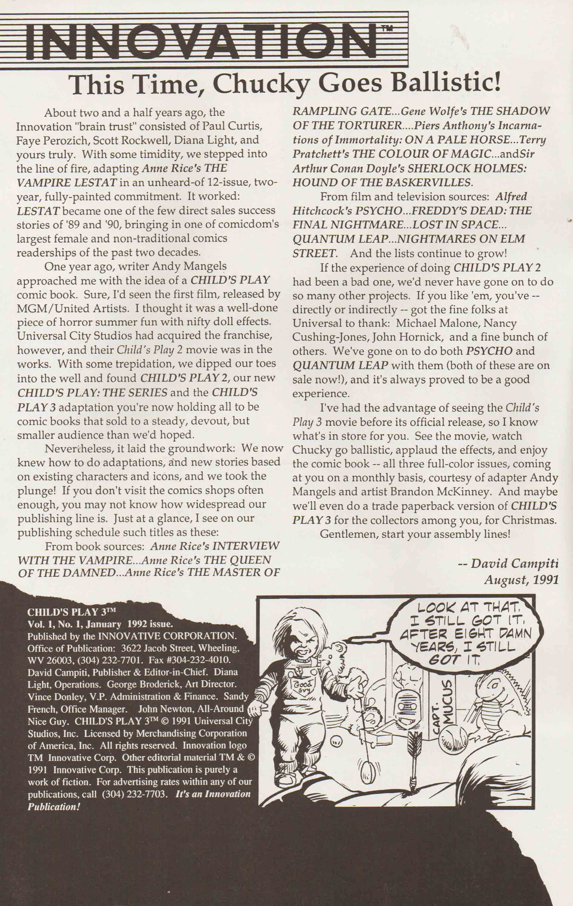 Read online Child's Play 3 comic -  Issue #1 - 2