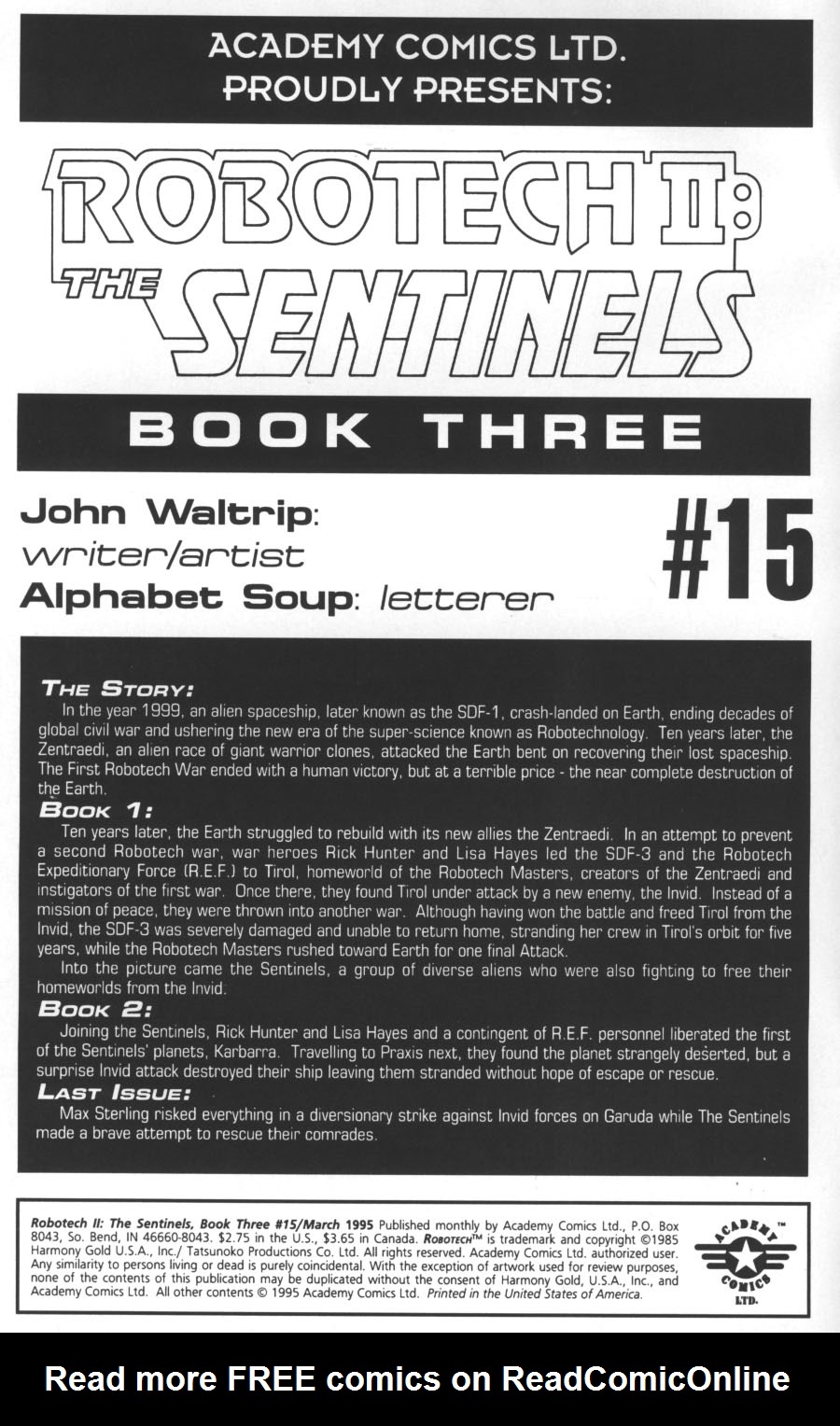Read online Robotech II: The Sentinels comic -  Issue #15 - 2