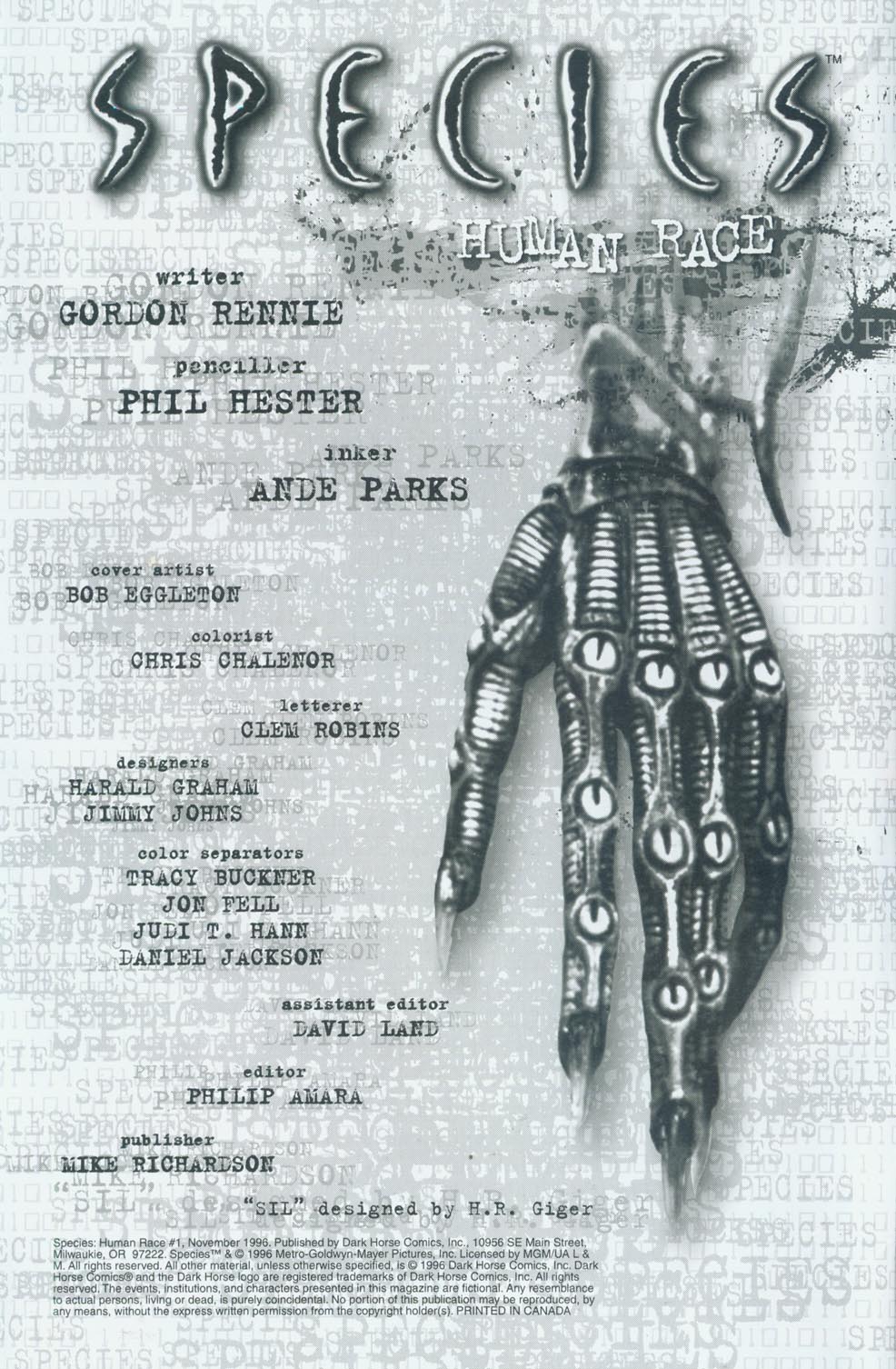 Read online Species: Human Race comic -  Issue #1 - 2