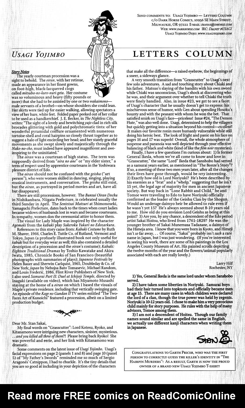 Read online Usagi Yojimbo (1996) comic -  Issue #28 - 26