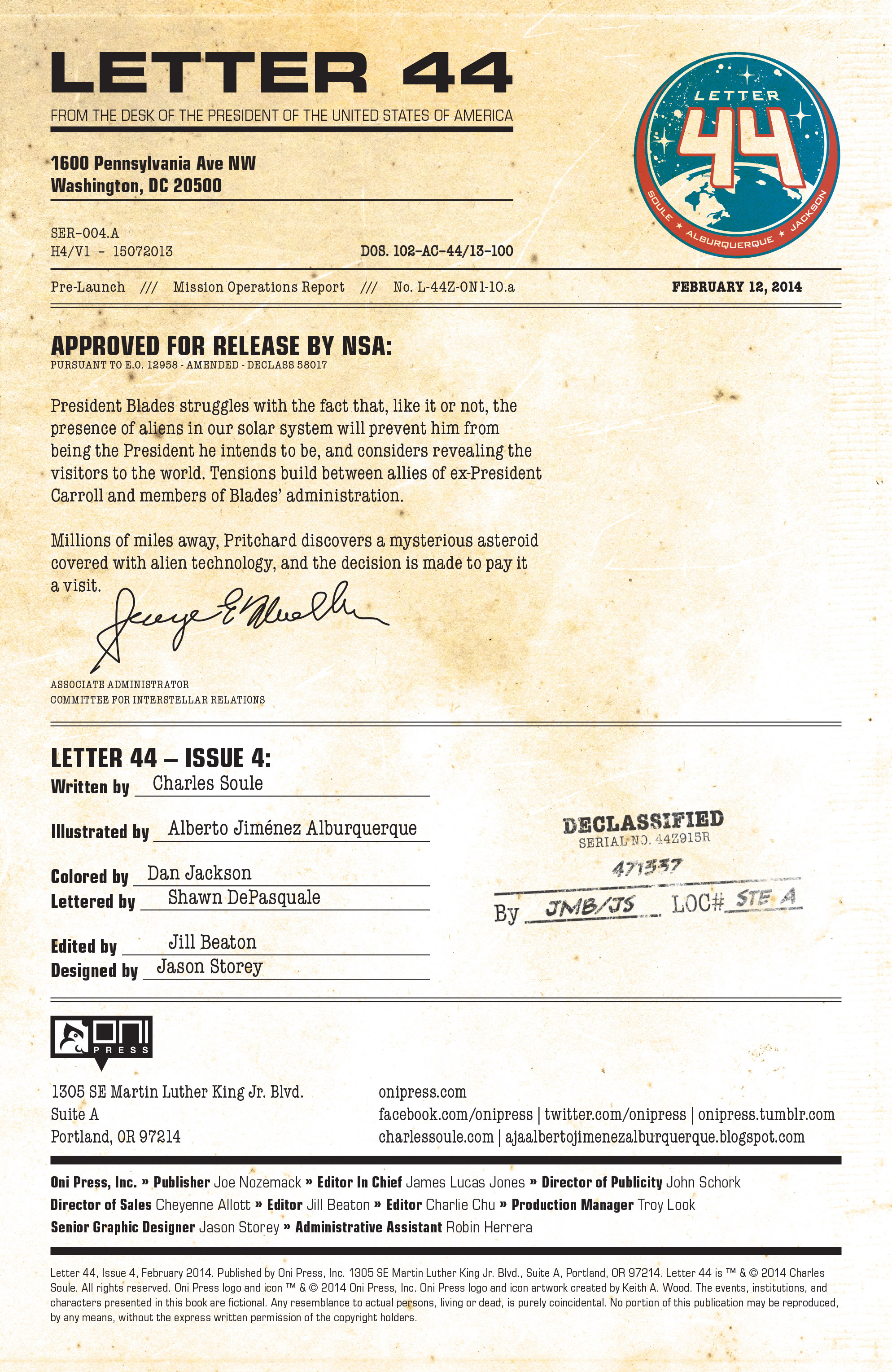 Read online Letter 44 comic -  Issue #4 - 2