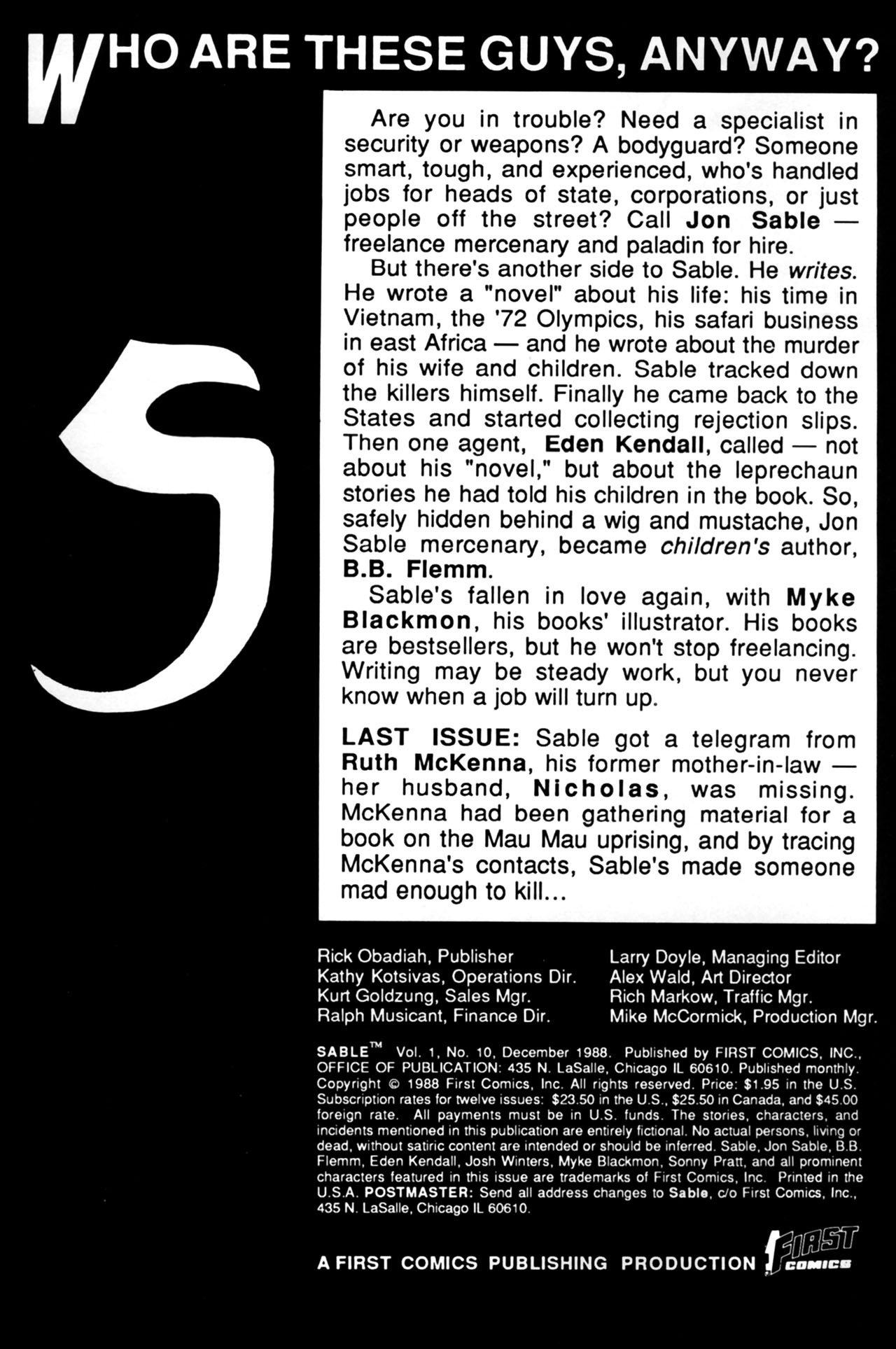 Read online Sable comic -  Issue #10 - 2