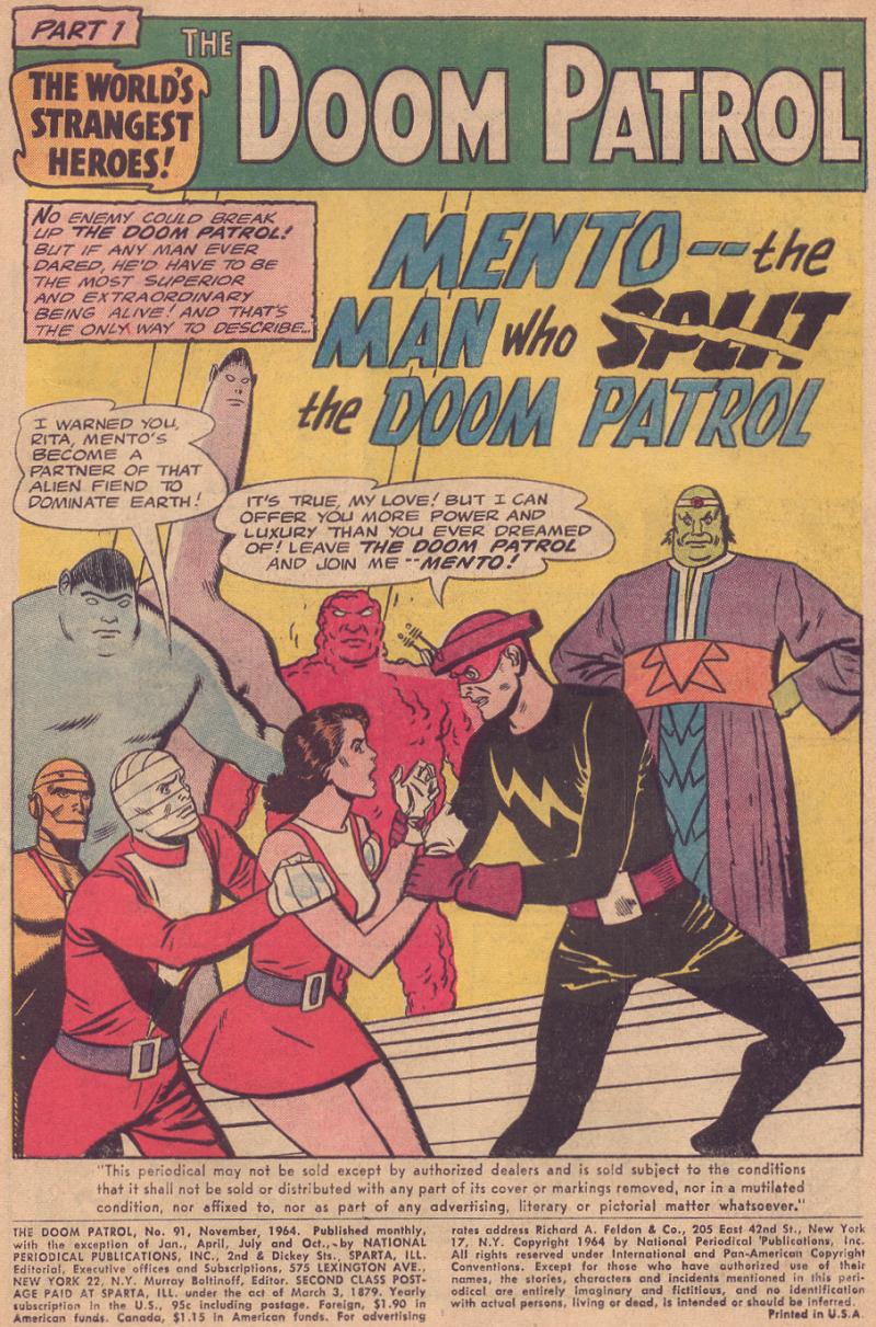 Read online Doom Patrol (1964) comic -  Issue #91 - 2