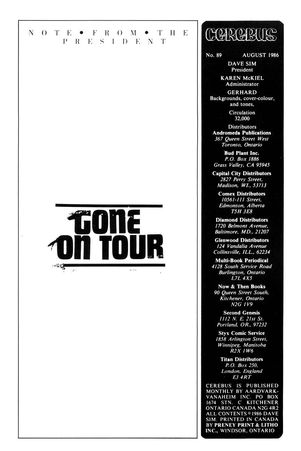 Read online Cerebus comic -  Issue #89 - 2