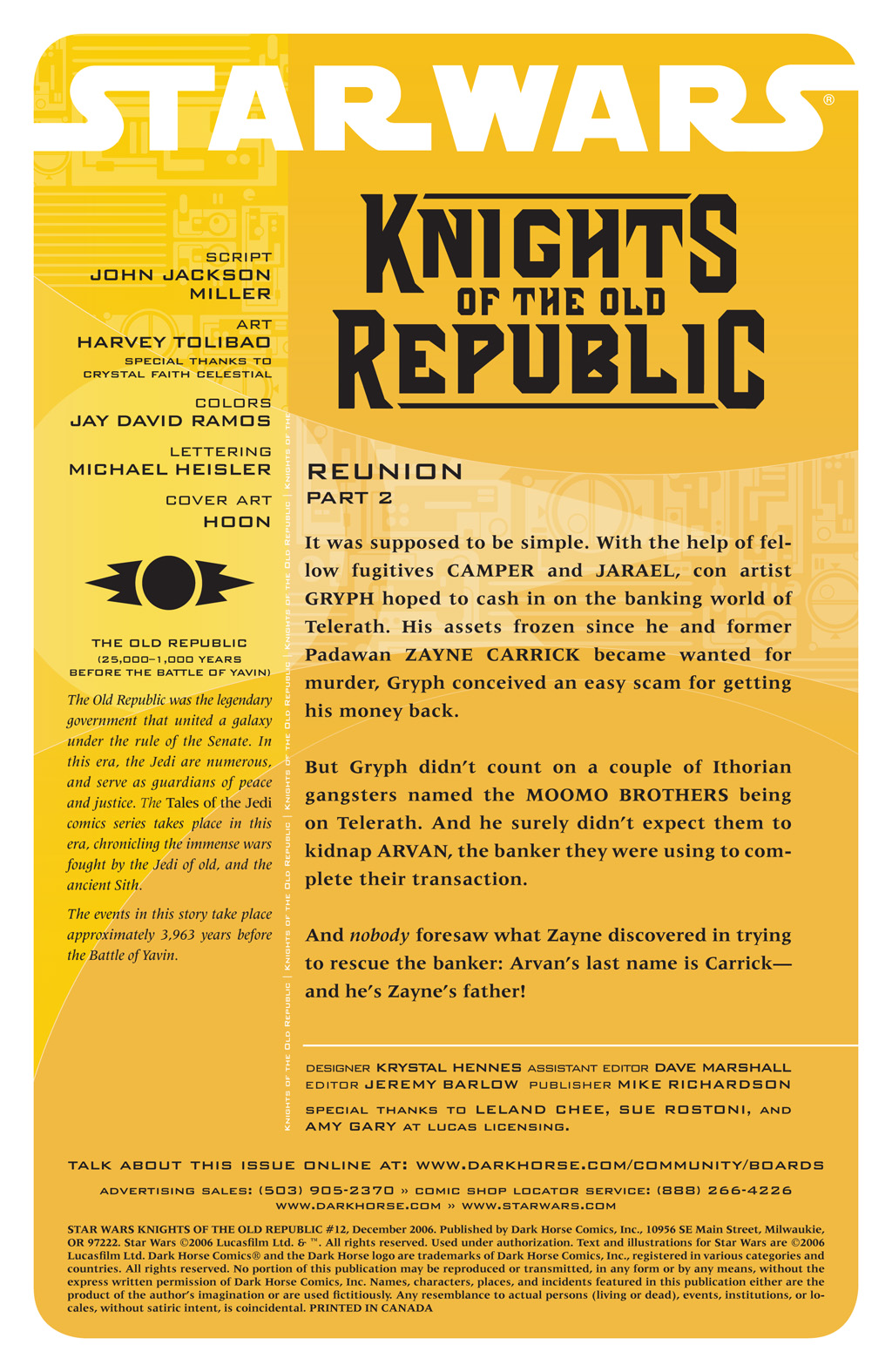 Read online Star Wars: Knights Of The Old Republic comic -  Issue #12 - 2