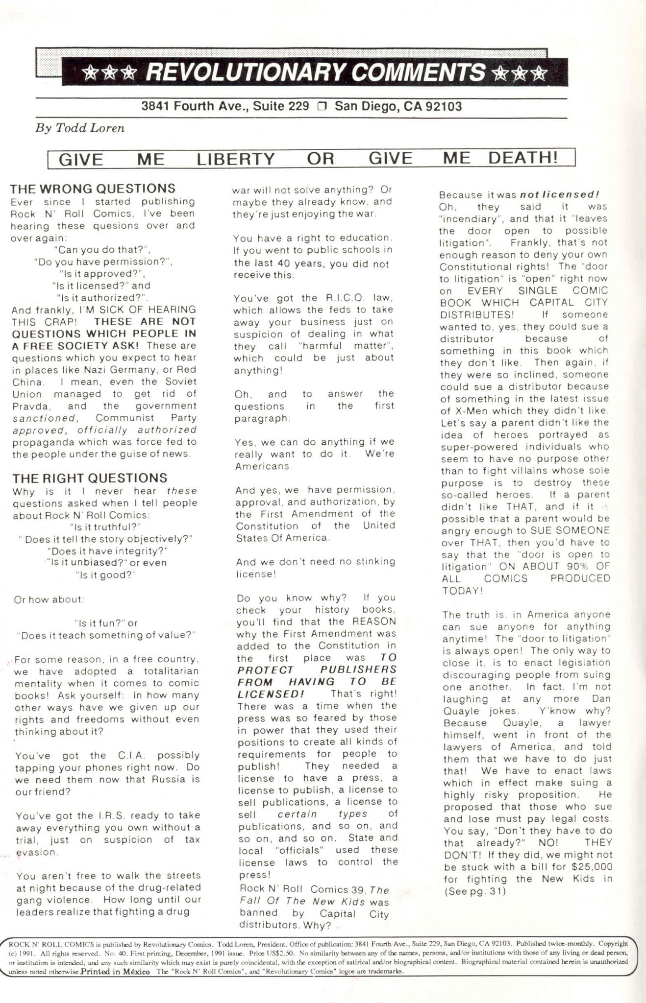 Read online Rock N' Roll Comics comic -  Issue #40 - 2