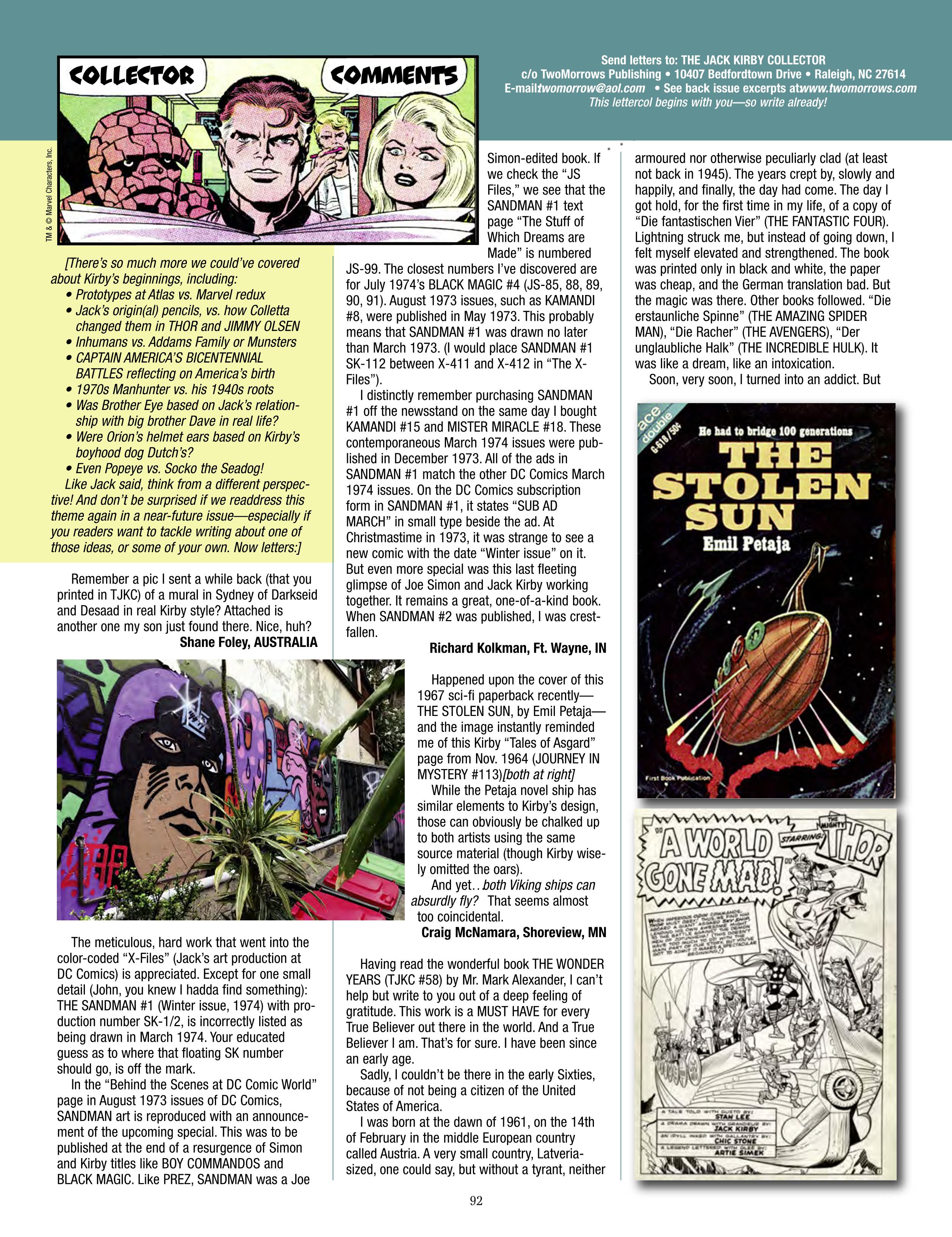 Read online The Jack Kirby Collector comic -  Issue #70 - 94