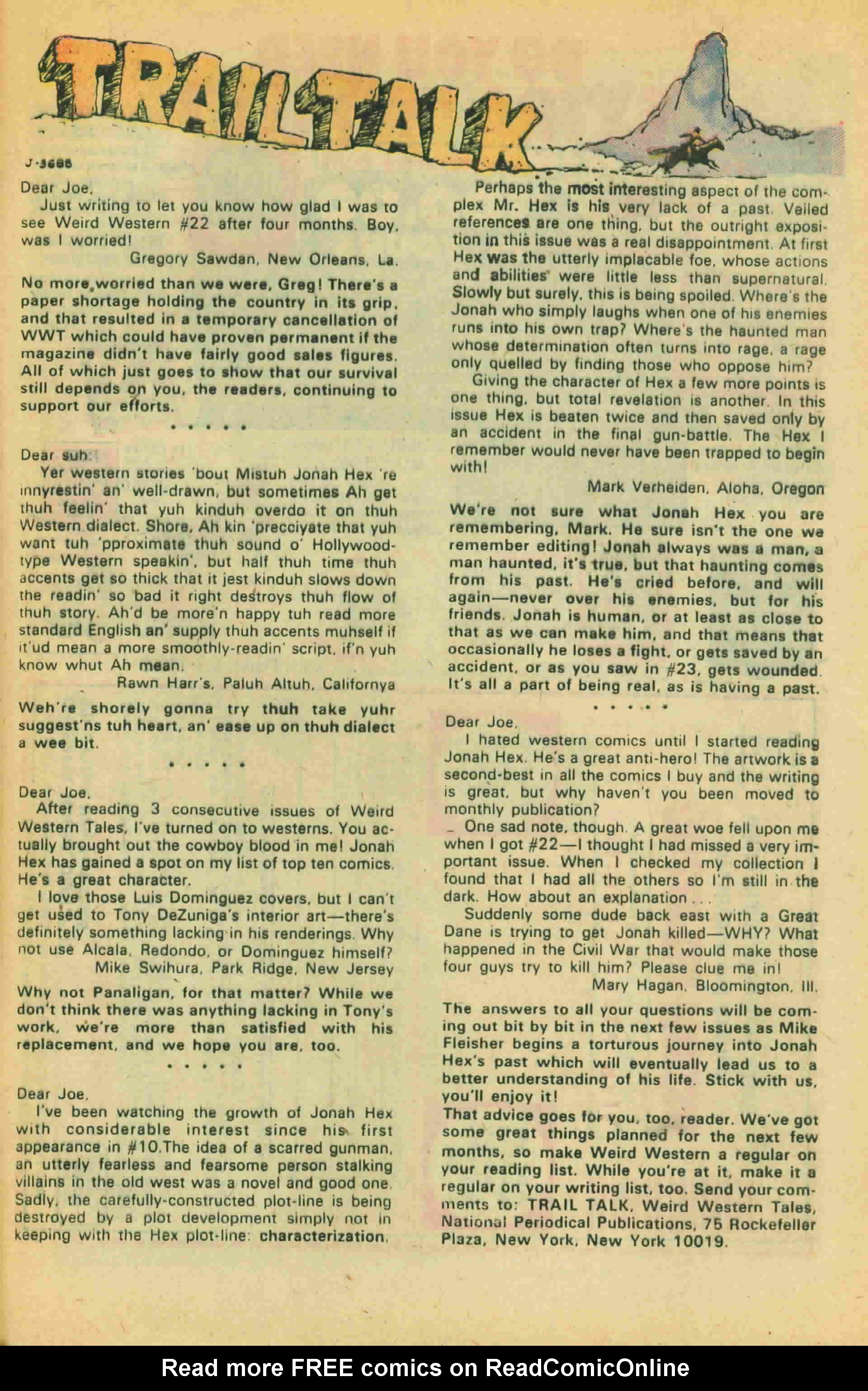 Read online Weird Western Tales (1972) comic -  Issue #25 - 22