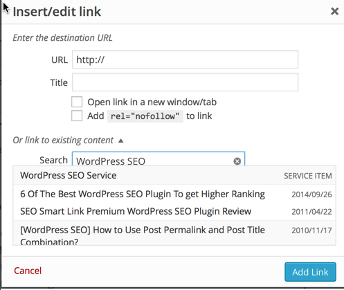 WordPress default search & interlink : eAskme