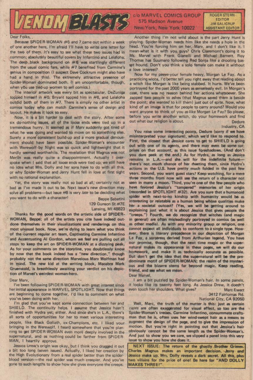 Read online Spider-Woman (1978) comic -  Issue #10 - 13