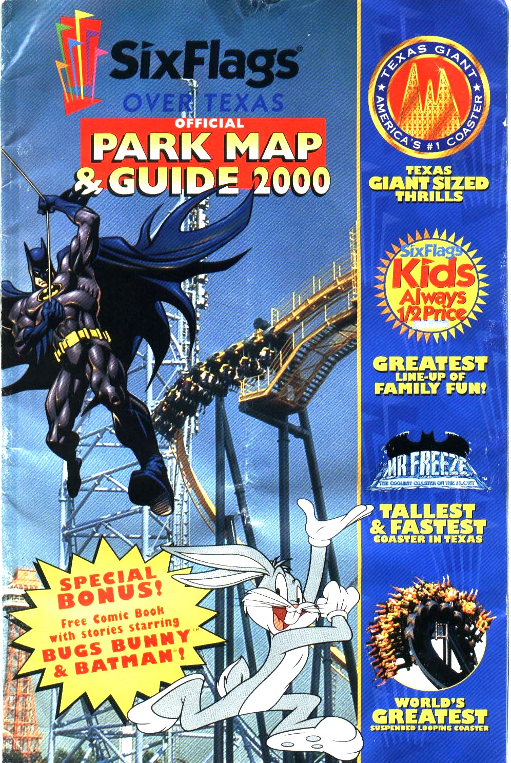 Six Flags Official Park Map & Guide 2000 issue Full - Page 1
