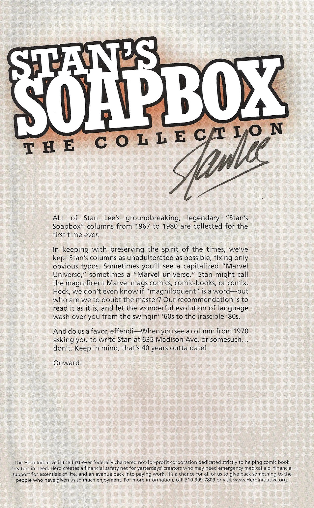Read online Stan's Soapbox: The Collection comic -  Issue # TPB - 3