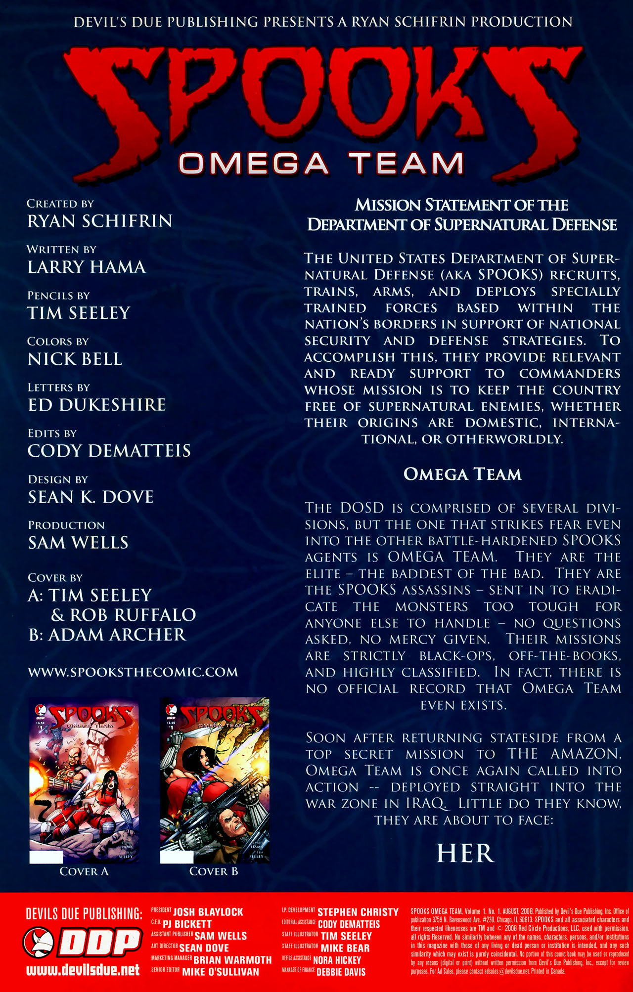 Read online Spooks: Omega Team comic -  Issue #1 - 2
