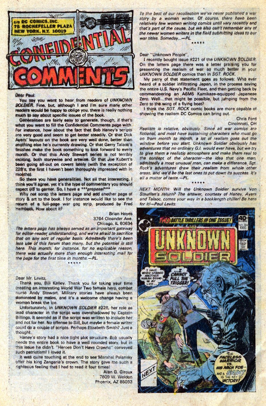 Read online Unknown Soldier (1977) comic -  Issue #233 - 19