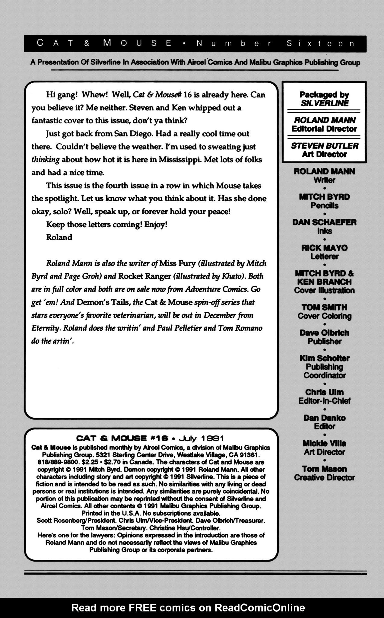 Read online Cat & Mouse comic -  Issue #16 - 2