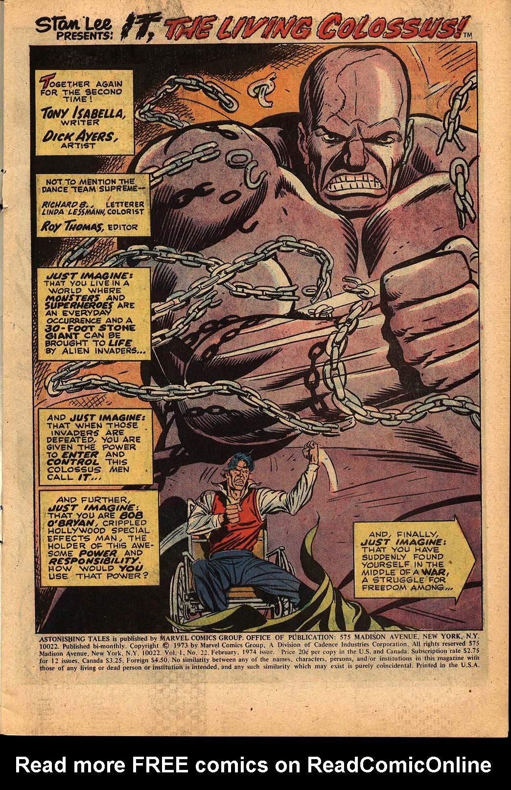 Read online Astonishing Tales (1970) comic -  Issue #22 - 2