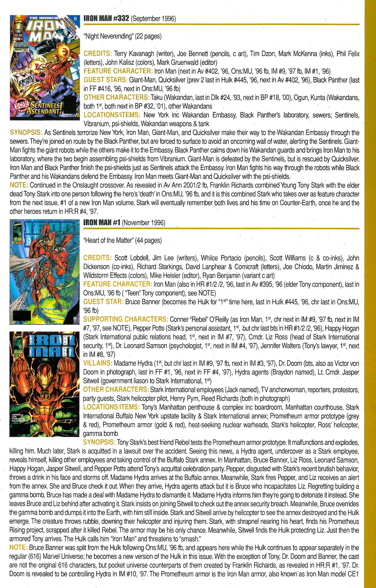 Read online Official Index to the Marvel Universe comic -  Issue #9 - 41