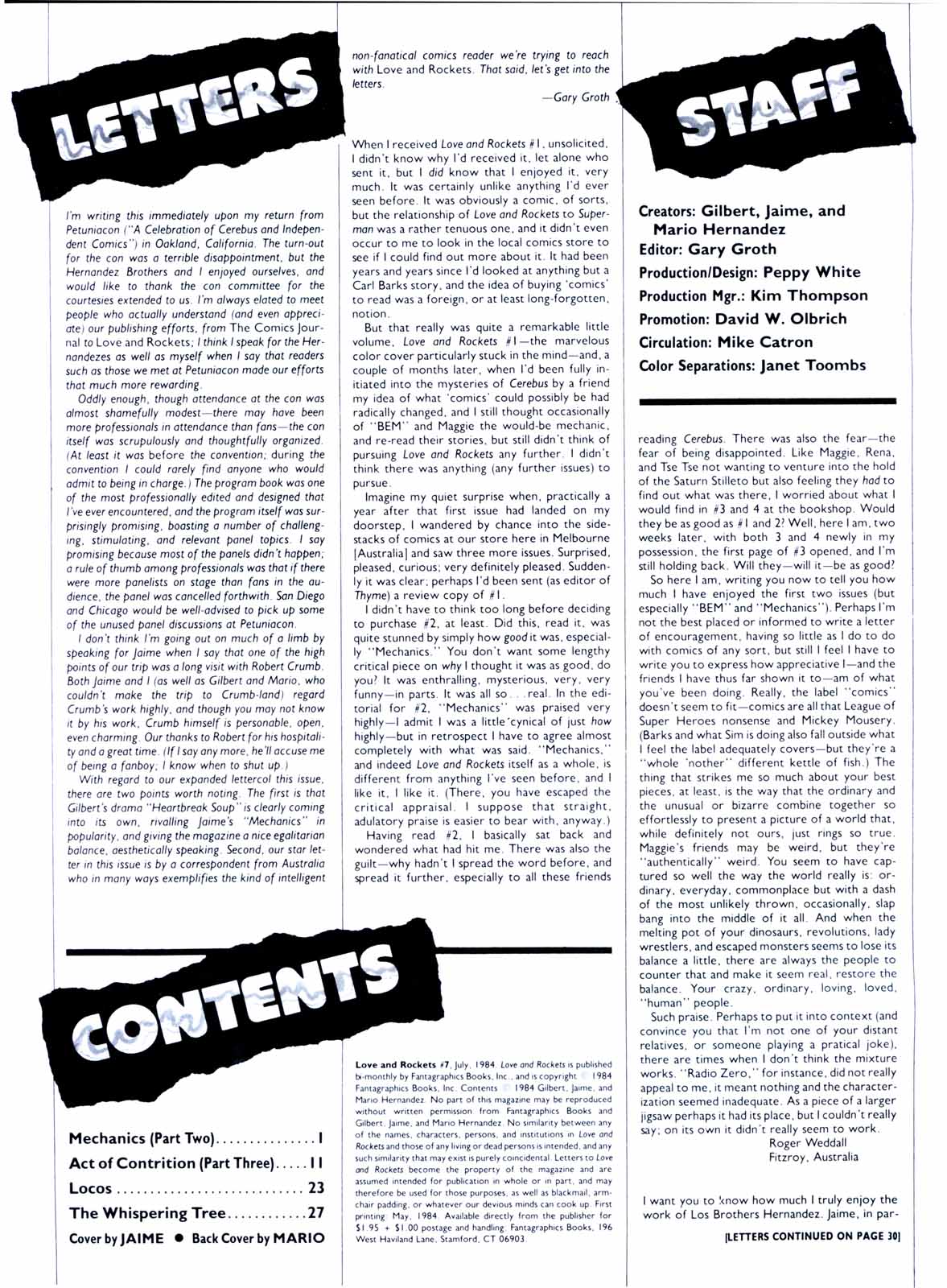 Read online Love and Rockets (1982) comic -  Issue #7 - 2