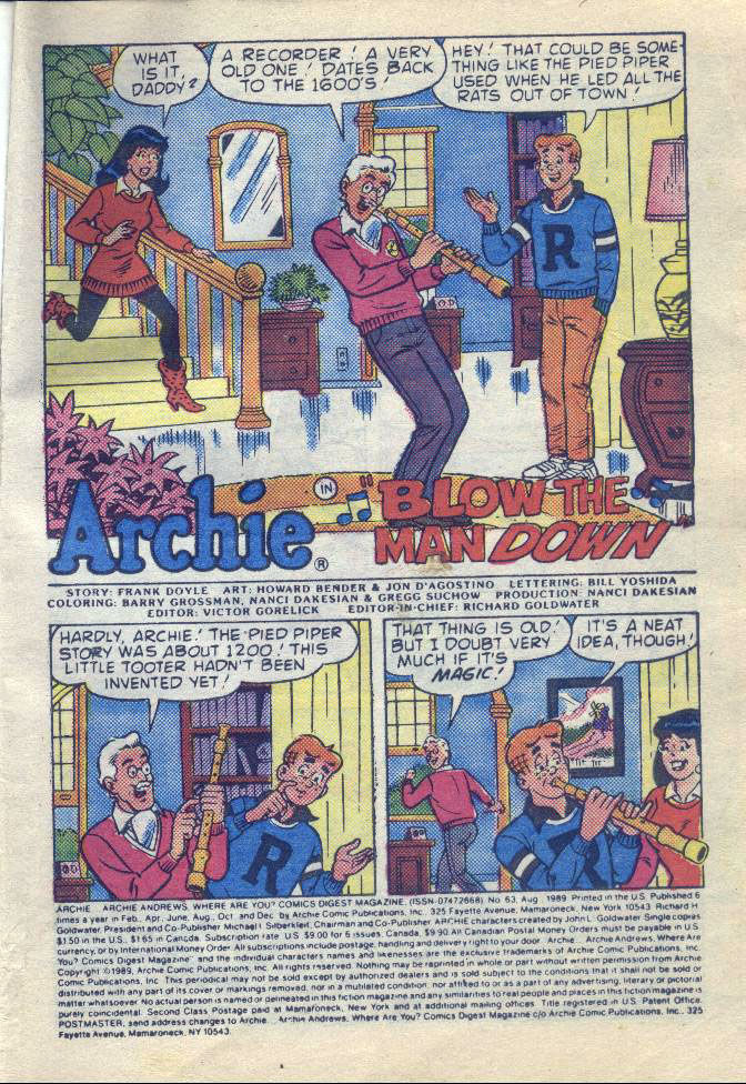 Read online Archie...Archie Andrews, Where Are You? Digest Magazine comic -  Issue #63 - 2