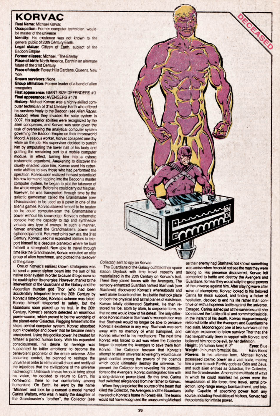 Read online The Official Handbook of the Marvel Universe comic -  Issue #13 - 27